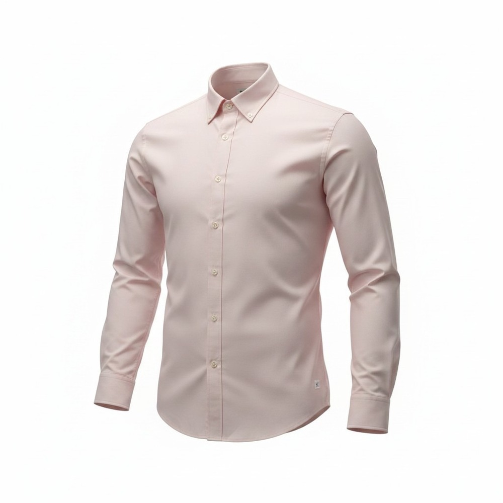 Roundtree & Yorke Men's 2XT Peach Micro Cotton Button Down Shirt Long Sleeve